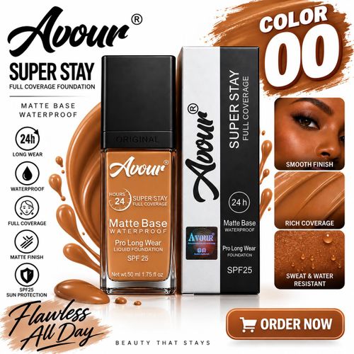 waterproof matte base super stay full coverage liquid foundation spf25 colour (00)
