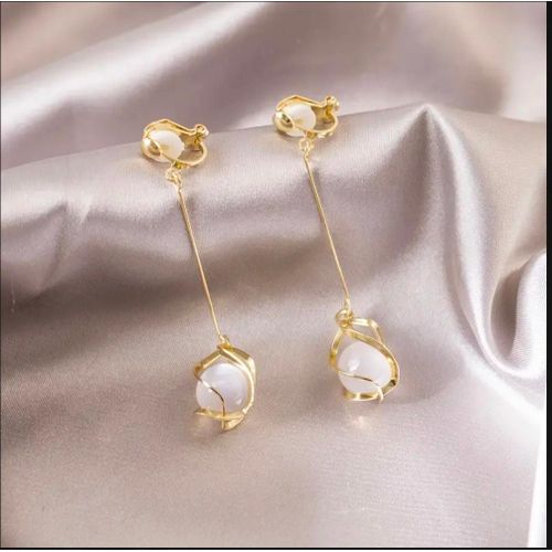 High End Ball Pearl Ear Clips Earrings
