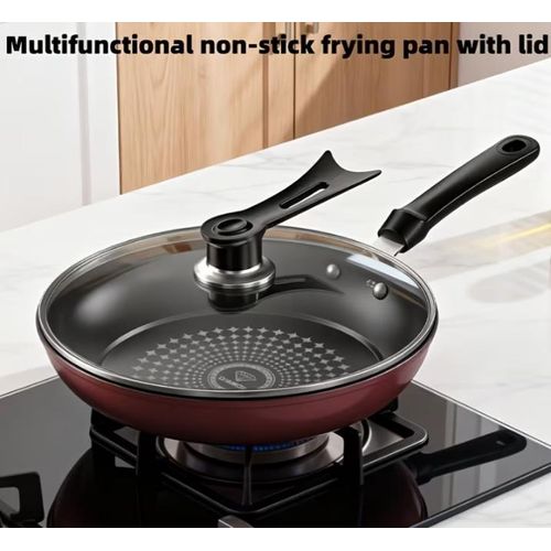 Non-Stick Frying Pan, Flat Bottomed Pan, Multi-Functional Pan for Home Use, Thickened Version, Suitable for Outdoor Use, Camping Pan, Universal for Induction Cooktops And Gas Stoves