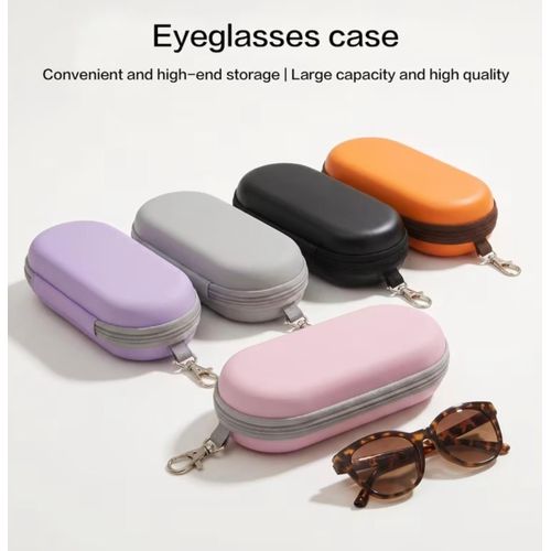 1pc Lightweight Durable PU EVA Velvet -Functional Hard Case Eyeglass Pouch, Fits Backpacks And Suitcases, All-Season