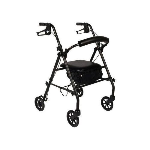 Foldable Rollator Walker Walking Frame Mobility Aid With Shopping Bag