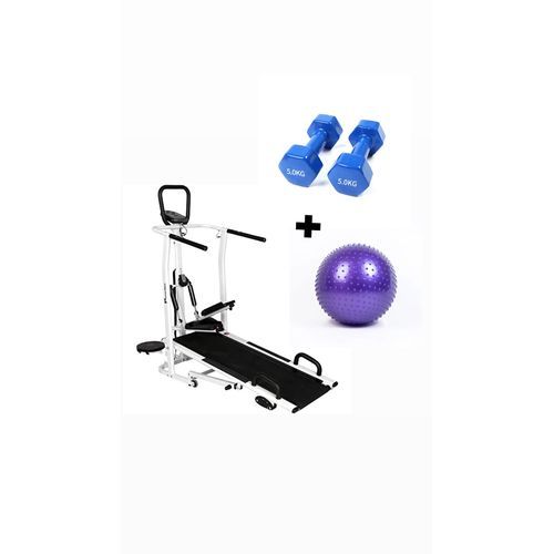 Manual Treadmill With Stepper Twister With Push Up Bar - With Gym Ball With Gym Ball 5Kg Weigh