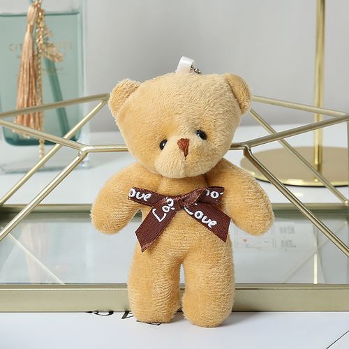 Bear Doll Stuffed Plush Big Head Bear Doll With Bow Tie