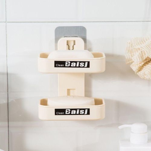 Double-layer wall-mounted soap holder
