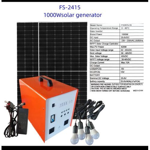 1000w Lithium Battery Solar Generator With 150w Panel