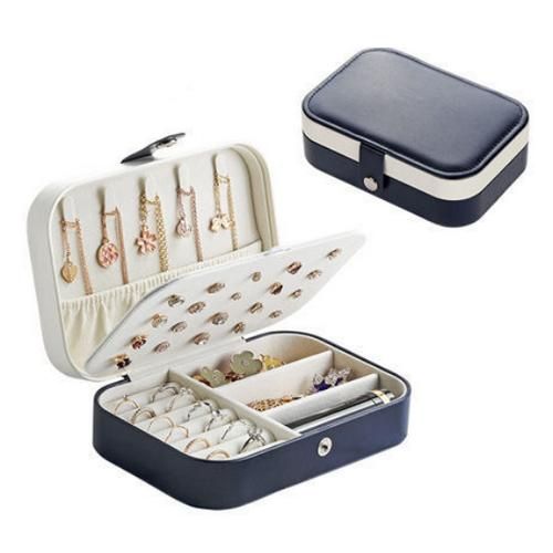 Makeup Case Double Layer Jewelry Box Convenient Ear Stud Storage Box Necklace Ring Cosmetics Jewelry Box Makeup Bag