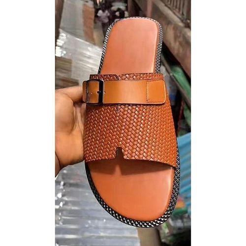 Classic Life Brown Slippers For Man