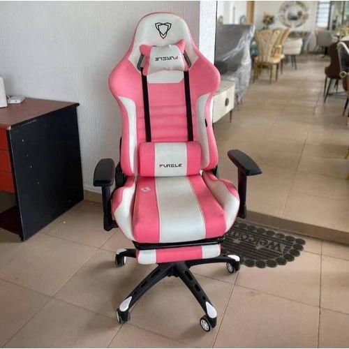 Executive Furgle Gaming Chair With FootrestPINK/WHITE