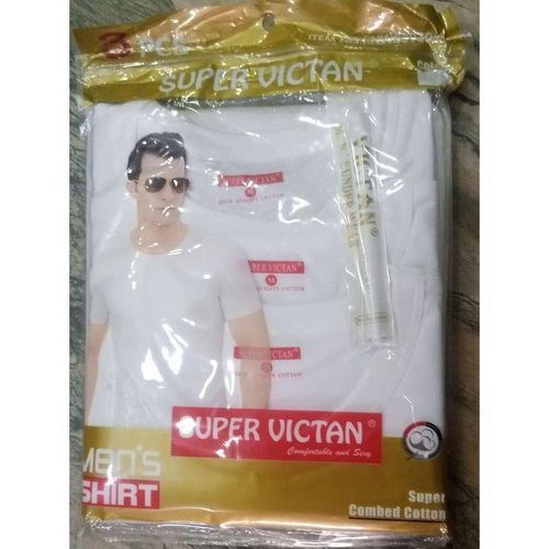 Super Victan VICTAN 3 In 1 Super Victan Round Neck White Singlets