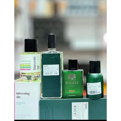 Aro-Fac Suger Perfume 30ml & Interesting She Sweetness 50ml & Riggs Patrol 30ml & Suger 50ml