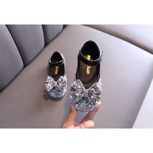 Girls Glitters Flat Dress Shoes – Stylish Comfortable Party Footwear for Kids