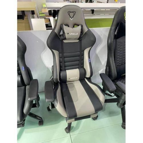 FURGLE Computer Racing Gaming Ergonomic Chair + Footrest- Black/Gray