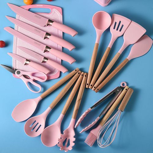 Sets Of Silicone Kitchenware Spoon And Quality Knife