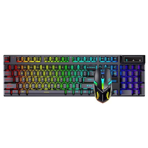 Wired Game Keyboard and Mouse Set with RGB Light Black