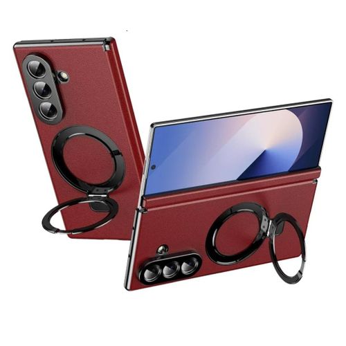 Full body protective case with magnetic magsafe stand and tempered glass for Samsung Galaxy z fold 5 - red