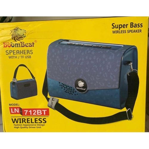 LN-712 BT deep powerful super bass portable solid sound system with strap easy to carry around wireless Bluetooth speaker for home, office, traveling, outdoor indoor entertainment