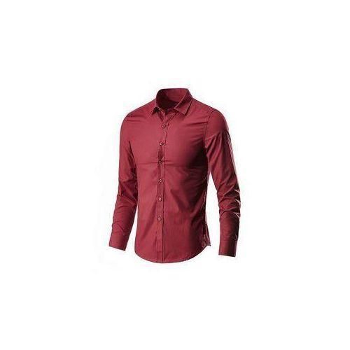 Men's Quality Plain Long Sleeve Fitted Shirt Wine