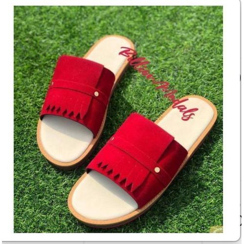 Men palm cover slippers red