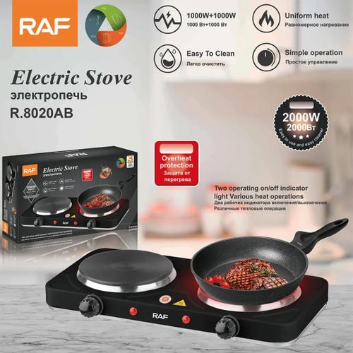 Table Electric Dual Plates Hob with Cast Iron Heating 2000W