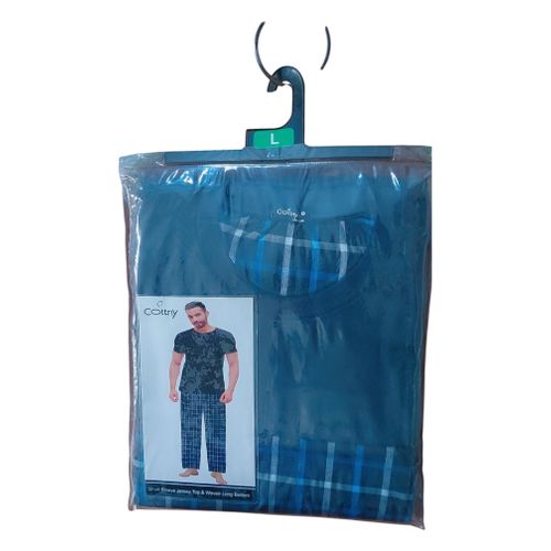 Men's cottony pyjamas check set 1pcs( comes in different colors