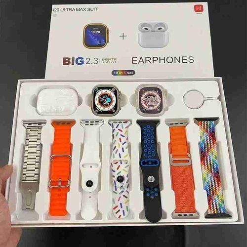 Smart watch I20 Ultra Max Suit 2.3 10 In 1 Set completel package