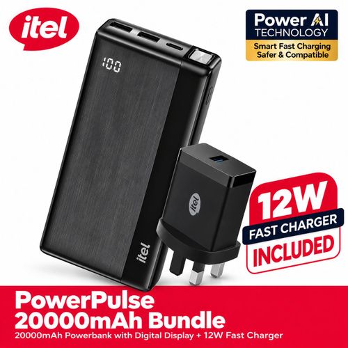 20000mAh 12W Fast Charging Power Bank + Free 12W Charger - B1160