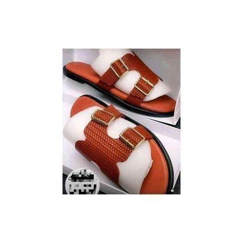 Premium Leather Men's Pam Slippers - Brown