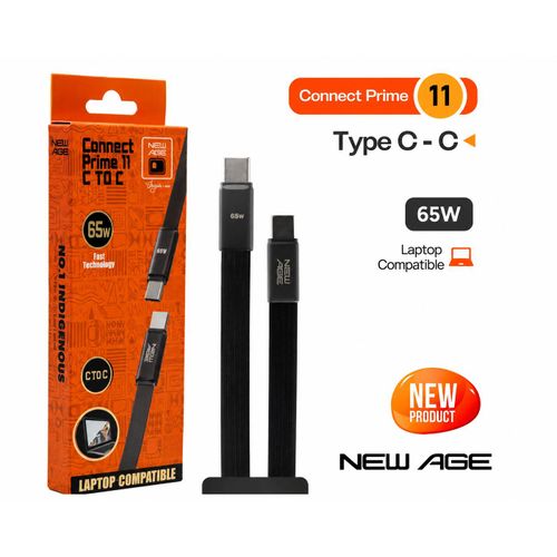 Connect Prime 11, 65W- Type-C to Type-C Cable, For Android & Laptop Compatible