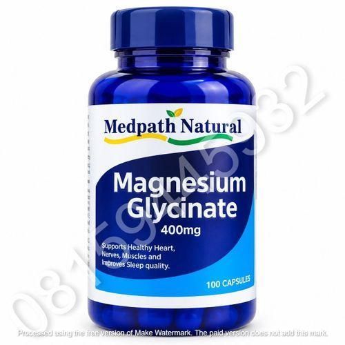 Magnesium Glycinate 400mg Supports Healthy Heart, Nerves Muscles and Improves Sleep Quality - 100 Capsules