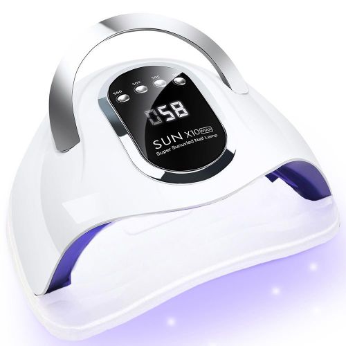 UV LED Nail Lamp 180W, UV Light for Gel Nails with 45Pcs Lamp Beads and Automatic Sensor/4 Timer Settings Professional Nail Dryer for Gel Polish Manicure Tools for Home Salon