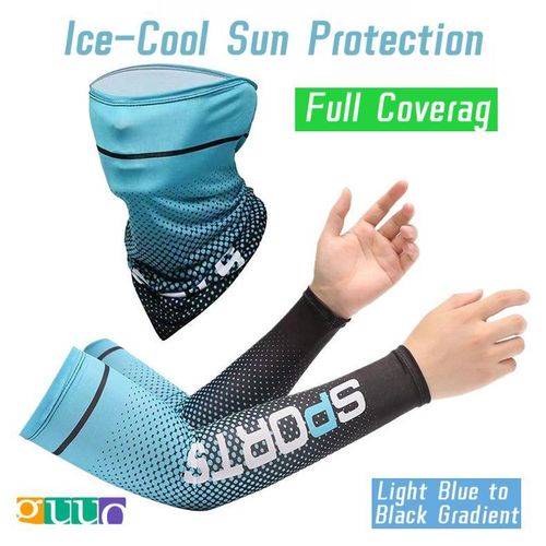 GUUO UV Sun Protection Compression Arm Sleeves Balaclava Face Mask &Cooling Arm Sleeves for Men & Women,,Breathable Neck Gaiter Unisex Sun Sleeve for Outdoor Sport
