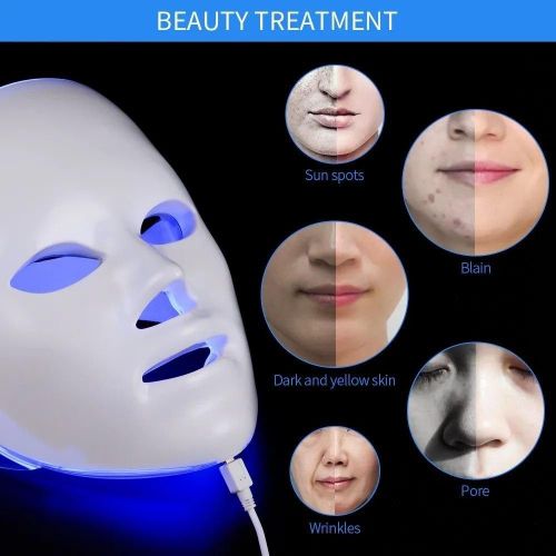 Rechargeable facial led mask therapy fixing face machine