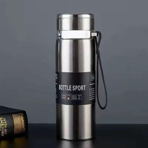 Double-Wall Vacuum Insulated Water Bottle for Office Desk, Business Commute, Road Trips, and College Classrooms, Long-Lasting Hot and Cold Temperature, portable insulated sport flask with holding handle strap High Vacuum thermos Cup, Bottle Sport