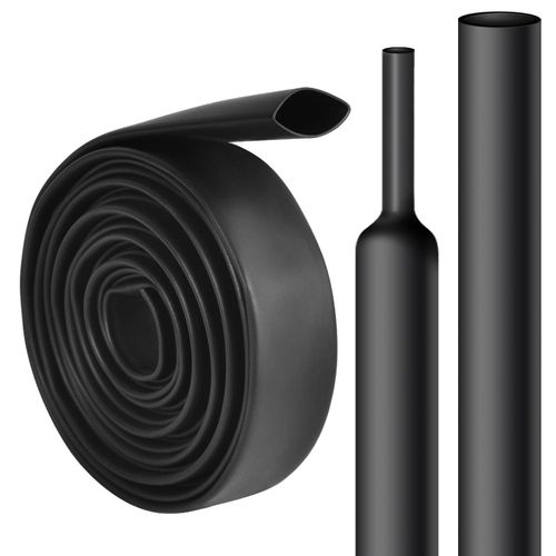 1/2 Inch Heat Shrink Tube - 10 Ft 3:1Ratio Waterproof Heat Shrink Tubin - Adhesive Lined,Dual Wall Adhesive Shrinkable Wire Wrap Tube - Black