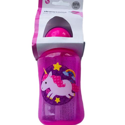 Pop up Straw Pink Cup 400ml