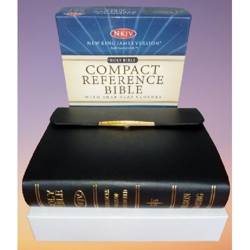 NKJV Compact Reference Bible With Stylish Snap-Flap Leather Cover, 60,000 References