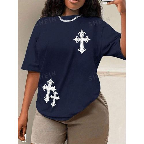 Quality cotton black round neck tshirt with design