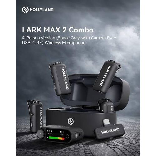 Lark1 MAX 2 Combo 4-person Version Wireless Lavalier Microphone for iPhone/Camera/Android, AI Noise Cancelling, 32-bit Full-Chain Audio, 340m Transmission ( 2TX + 4RX + Charging Case)