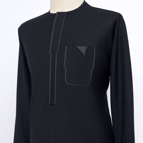 Men's Senator Native Wear (Black With Grey Design Long Sleeve)