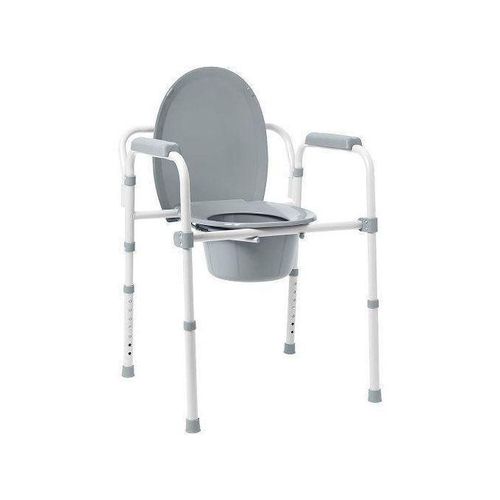 Guardian Foldable Commode Chair Toilet Seat Potty And Removable Back