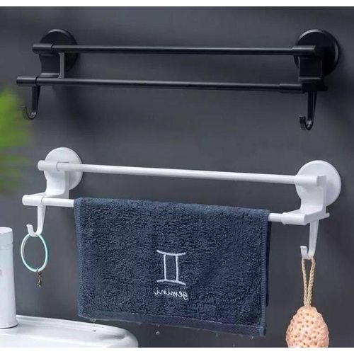 Wall Mounted Towel Rack Bathroom Towel Holder With Hooks Multipurpose Storage Rack