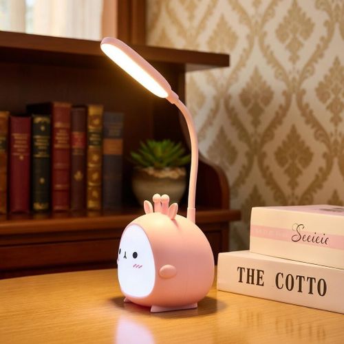 Cute Cartoon USB Rechargeable LED Student Desk Lamp – Flexible Study Table Light with USB Cable