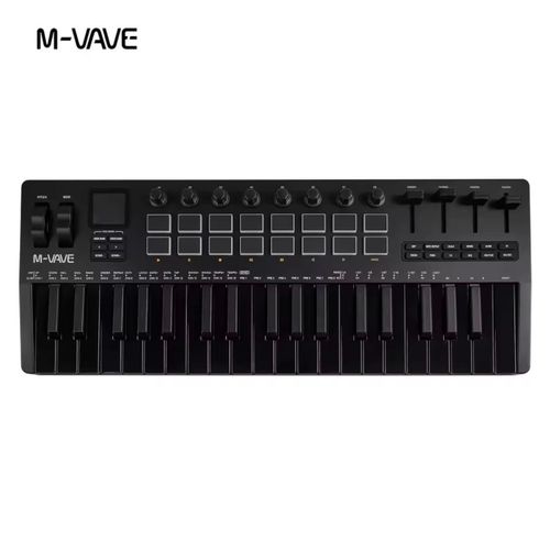 M-VAVE SMK-37 PRO Keyboard MIDI Controller 37 Key 16 RGB Pads & 8 Knobs With In built 2000mah battery Supports Wireless Bluetooth Connection Systems Supports all DAW Software M VAVE MVAVE
