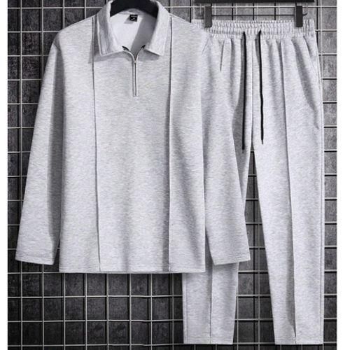 Gray Long Sleeve Sweatshirt And Joggers