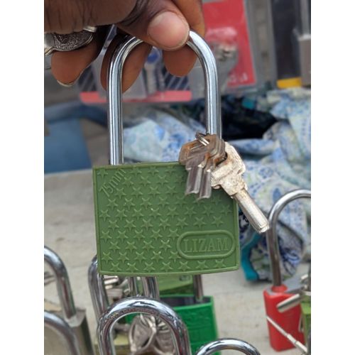 Lizam 75mm Heavy Duty Long Shackle Star-Pattern Padlock (Rubber-Coated Waterproof Lock)