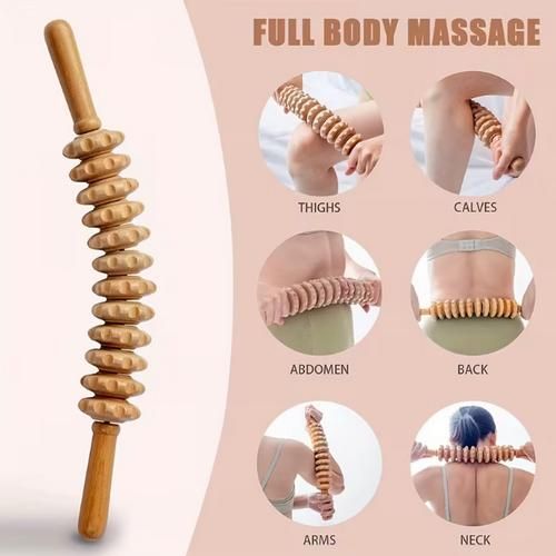 Anti-Cellulite Wooden Massage Roller for Body Therapy
