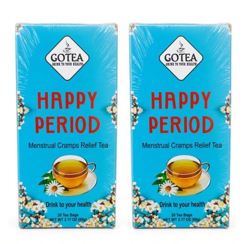 Happy Period Herbal Tea for Menstrual Cramp Relief - 2 Packs