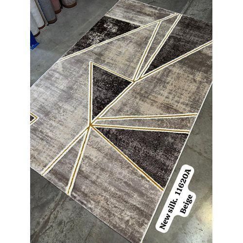 Premium Modern Geometric Area Rug - New Silk 11620A (Black & Gold)