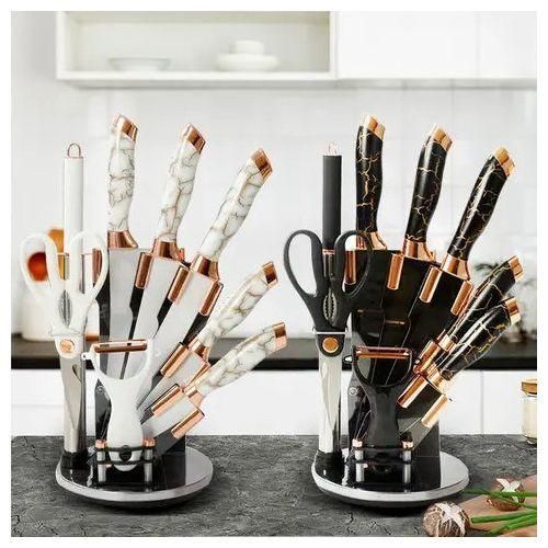 8pcs Nonstick Kitchen Knives And Scissors With Holder Set
