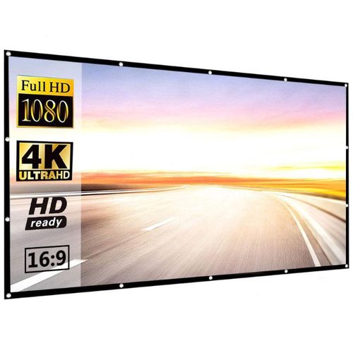 Universal Fabric Portable 16:9 Projector Screen, Indoor Canvas Screen Idea for Home / Outdoor Traveling Projection Screens